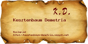Kesztenbaum Demetria névjegykártya
